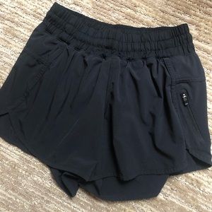 Black athletic Lululemon shorts